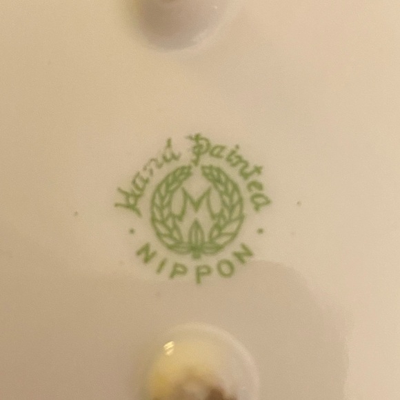 Antique Nippon Hand-Painted Pink, Green & Gold Floral Porcelain Vanity Dish - Picture 9 of 16